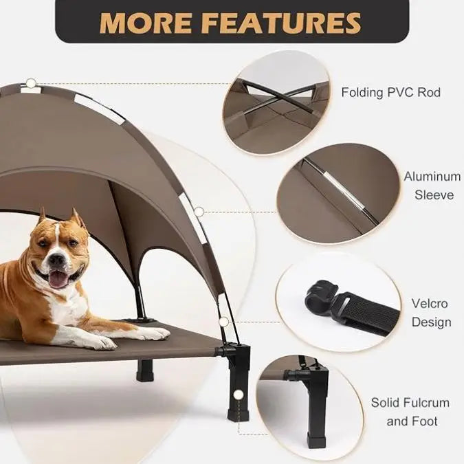 Dog Bed Cot Cooling Elevated Bed With Washable Breathable Mesh and Metal Frame