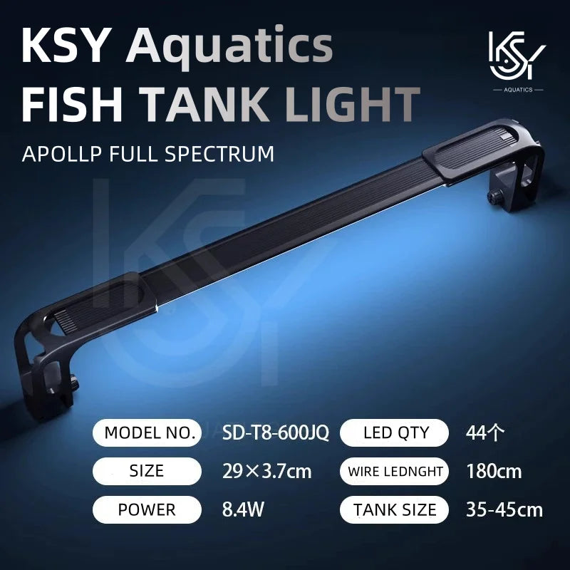 Aquarium Lighting LED Light for Fish Tank Coral Growth Full Spectrum Clear Water Energy Saving Lamp for Aquatic Plants