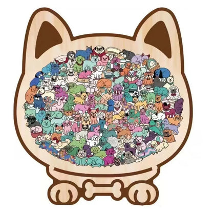 Animal Shape Dog Shaped Puzzle Thinking Training Fun And Difficult Puppies Wooden Puzzle Home Decor Early Education