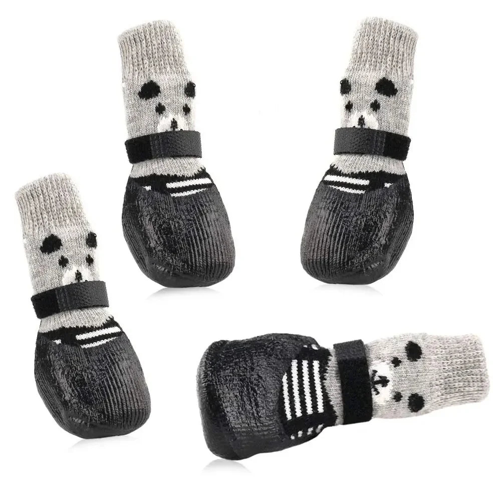 Warm Anti-slip Soft-soled Shoes for Dogs in Winter Puppy Essentials Silicone Rain and Snow Outdoor Socks Dog Shoes Waterproof