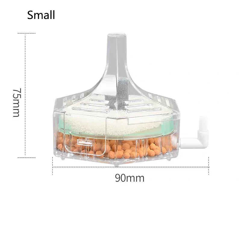 Round Thin Aquarium Fish Tank Filter Transparent Biochemical Sponge Filter Aquarium Biological Filter Submersible Water Pump