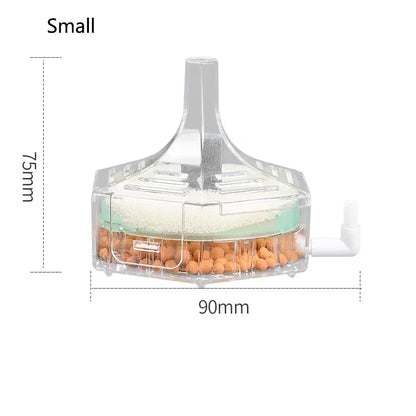 Round Thin Aquarium Fish Tank Filter Transparent Biochemical Sponge Filter Aquarium Biological Filter Submersible Water Pump