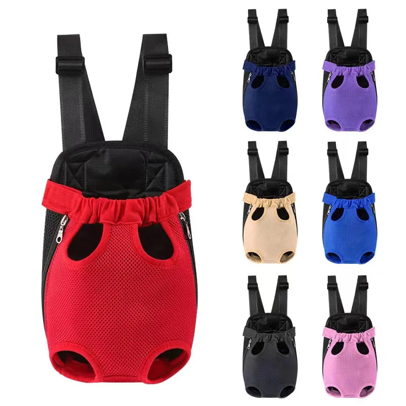 Dog Carrier Front Chest Backpack Pet Cat Carrier Double Shoulder Portable Dog Bag Outdoor Travel Camping Hiking Breathable