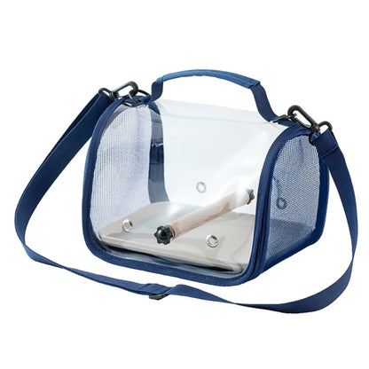 Portable Bird Carrier Bag Folding Wooden Stand Travel Bird Cage Large Capacity Clear Window Bird Transport Cage Pet Supplies