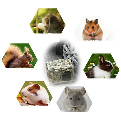 Rabbit Grass Bed Natural Straw Woven House Bunny Chew Toys Hay Nest Tunnel For Hamsters Chinchillas Mice Small Animals