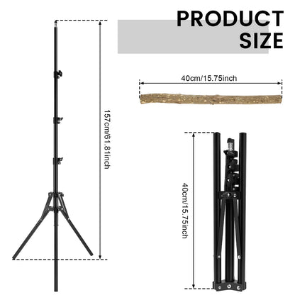 Wood Bird Training Perch Stand Height Adjustable Bird Perch Toys Indoor Outdoor Versatile Bird Parrot Play Training Station Pole