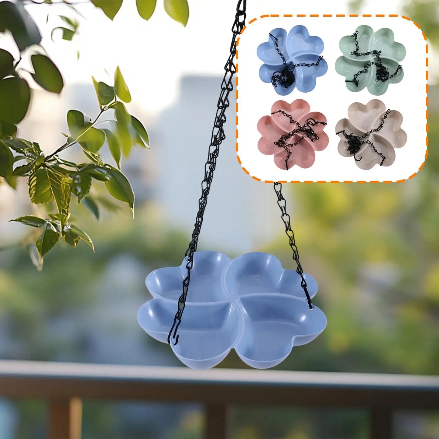 Bird Feeder Water Bowl Feeding Tray Stable Hanging Design for Outdoor Garden Birds Drinking