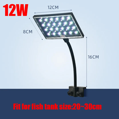 12\16W Aquarium Light Flicker-free Natural Light Fish Tank LED Click Lamp Aquatic Plant Decoration Lighting