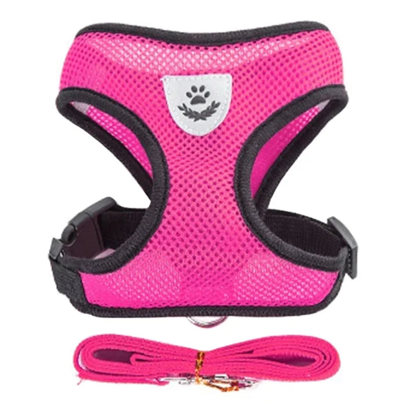 Dog Harness Walking Lead Leash For Small Dogs Collar Polyester Adjustable Mesh Puppy Cat Harness Vest For Medium Pet Accessories