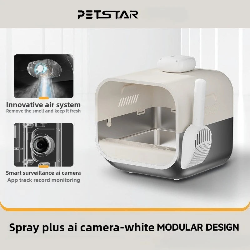 Stainless Steel Litter Box Scratch-resistant and Wear-resistant Cat Litter Tray 63L Large Cats Toilet Sandbox Cat Accessories