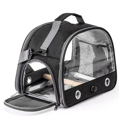 Small Bird Travel Carrier Portable Parrot Parakeet with Standing Side Access Window Foldable Outdoor Carry Bird Carrier Bag