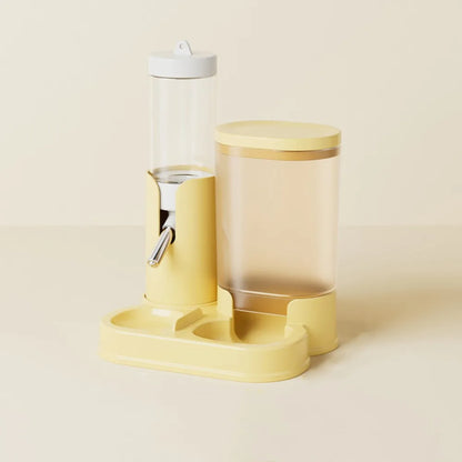 Easy Install 2 in 1 Hamster Water Dispenser Automatic with Base Pet Auto Dispenser Leak-Proof Food Feeding Bowl Indoor