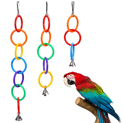 Bird Climbing Training Toy Colorful Ring Birds Relieve Boredom Climbing Toys Climbing Peony Black Phoenix Parrot Bird with Bells