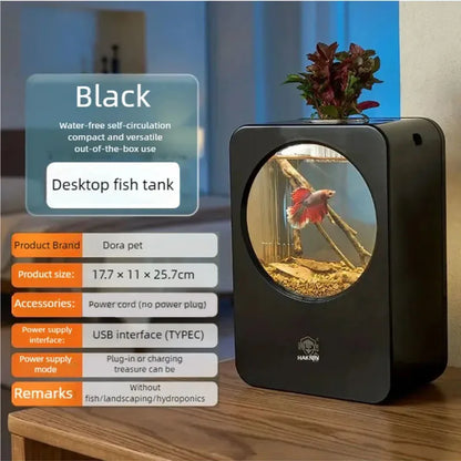 Home fish tank, living room, high-definition integrated turtle tank, no replacement aquarium, small and medium-sized office, des