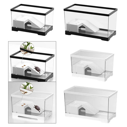 Turtle Tank Turtle Habitat Multifunctional Area Hideout Box Terrapin with Platform Tortoise Enclosure Starter Indoor Decor