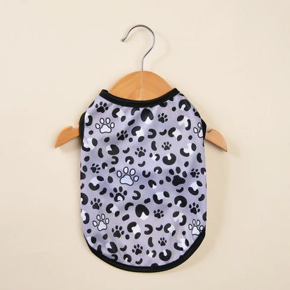 Cat Clothes Vest for Small Medium Cats Dogs Summer Breathable Kitten Leopard-Print Sleeveless Clothing French Teddy Pet Outfits
