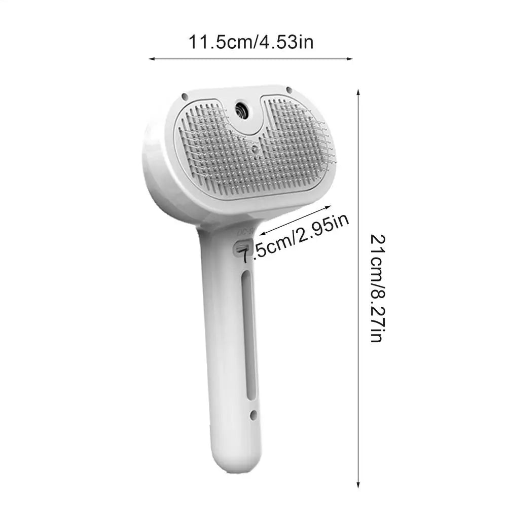 Pet Hair Remover Spray Grooming Comb Cats Dogs Floating Hair Removal Steam Cleaning Brush Dematting Water Mist Humidifier Comb