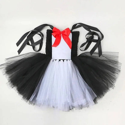 Cat in Hat Halloween Costumes for Girls Funny White Black Magic Cat Tutu Dresses for Kids Animal Fancy Outfits Birthday Clothes