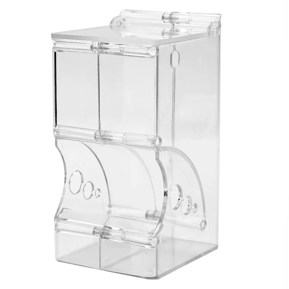  2-1PCS Cute Hamster Samll Animal Automatic Pet Food Feeder Convenient Strong Clear Transparent Safe Food Bowl for Hamster Bird