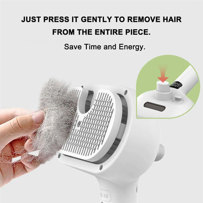 Pet Hair Remover Spray Grooming Comb Cats Dogs Floating Hair Removal Steam Cleaning Brush Dematting Water Mist Humidifier Comb