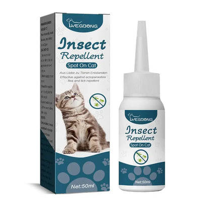 50ml Pet Flea Killer Drops Anti Fleas Cats Ticks Lice Mite Removal Relieve Itching Dogs Ringworm Treatment Pet Insect Removal