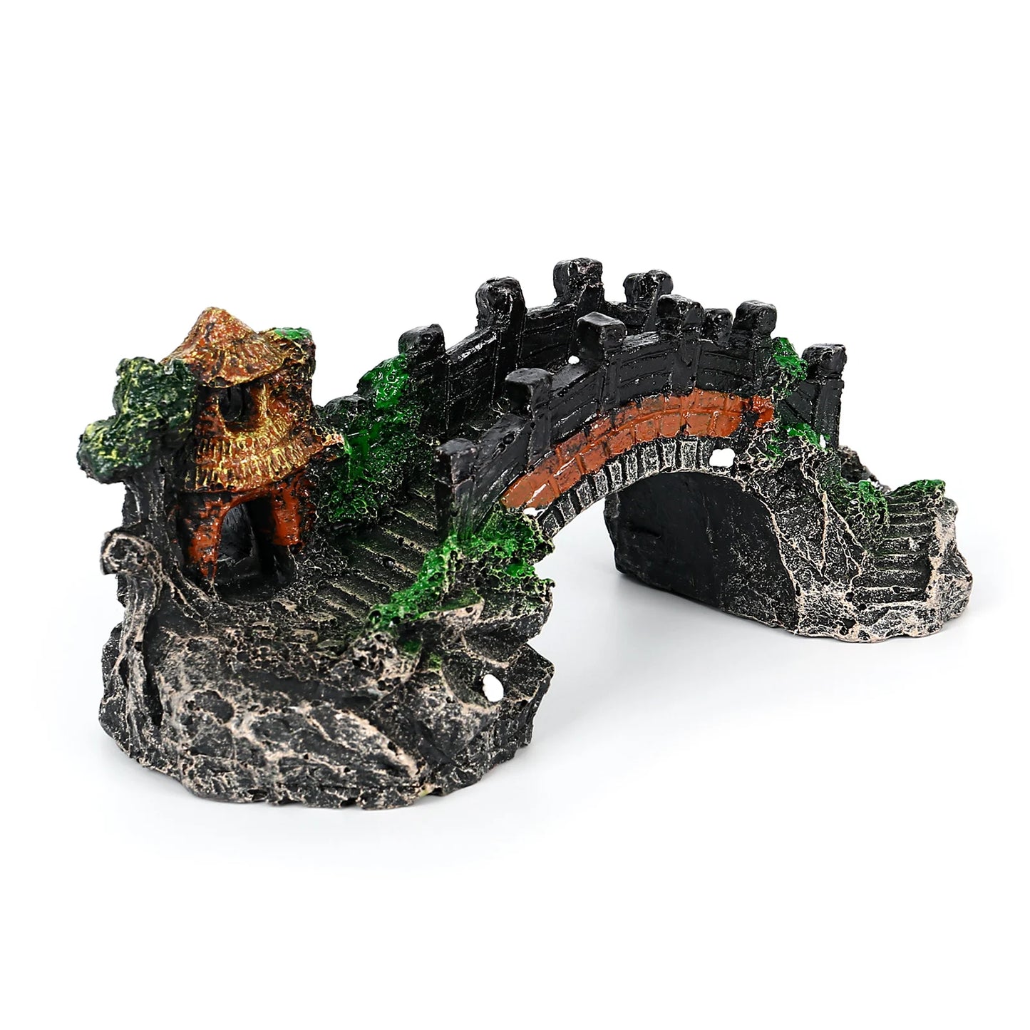 Resin Aquarium Artificial Bridge Decoration Small Arch Pavilion Fish Tank Landscape Ornaments For Realistic Underwater Scenery
