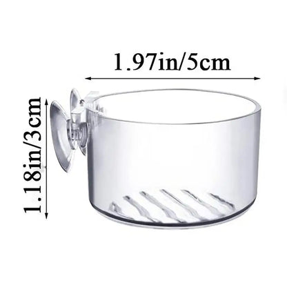 Acrylic Aquatic Plant Cup Aquarium Fish Tank Glass Plant Pot with suction holder Feeding Container Stand for Aquarium Lanscape