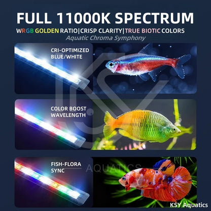 Aquarium Lighting LED Light for Fish Tank Coral Growth Full Spectrum Clear Water Energy Saving Lamp for Aquatic Plants