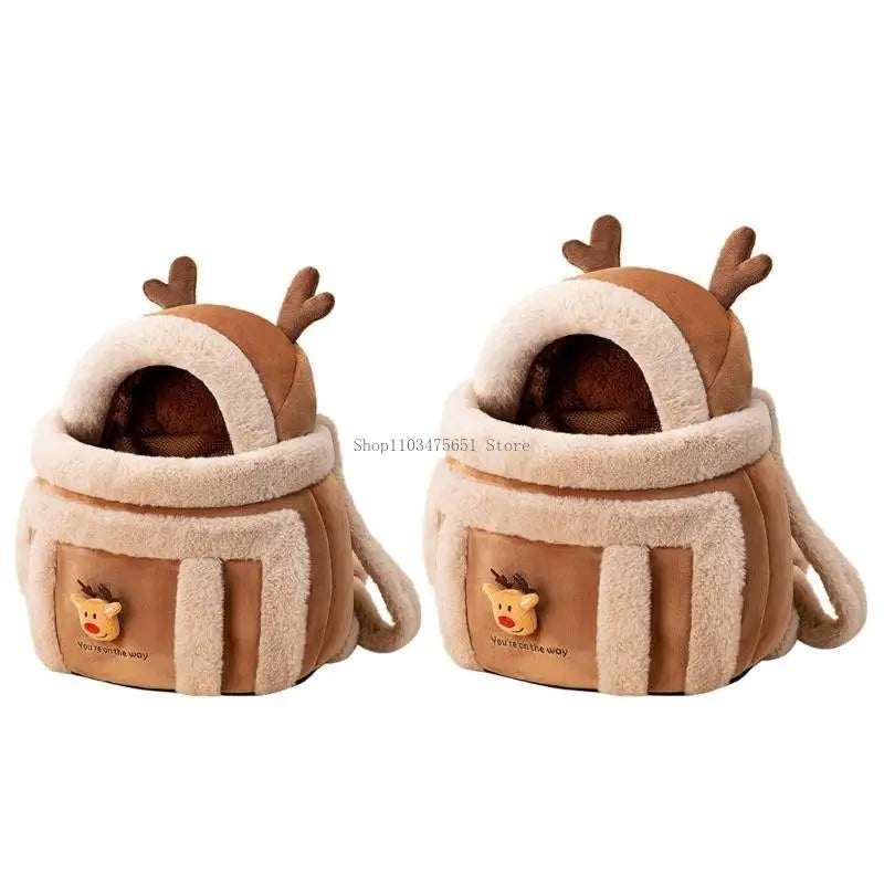 Carriers Bag for Small Pet Dog Carriers Backpacks Portable Cats Travel Carriers Winter Pet Cage Furry Warm Carriers