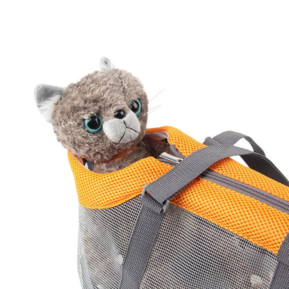 Pet Carrier Bag for Cats & Dogs -  Foldable Travel Bag with Handheld Strap, Breathable Mesh for Outdoor Hiking & Airplane Trip