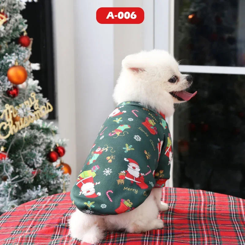 Dog Christmas Clothes Pets Clothing Santa Costume New Year Cat Outfits Xmas Deer Hat Puppy Coat Hoodie Party Apparel