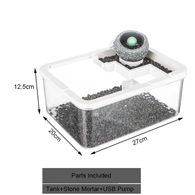 Acrylic Ecological Filter Fish Tank Silent Operation Desktop Mini Fish Tank Self Filtration Water Circulation Ancient Culture