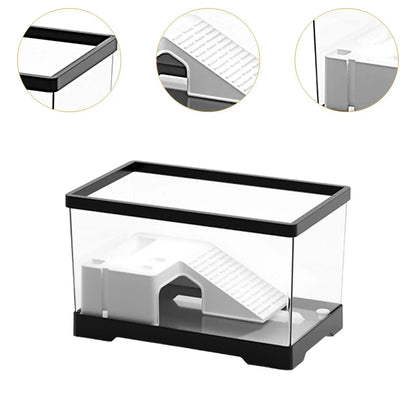 Turtle Tank Turtle Habitat Multifunctional Area Hideout Box Terrapin with Platform Tortoise Enclosure Starter Indoor Decor
