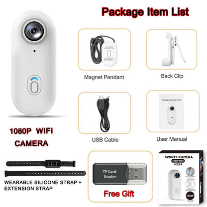 4K HD Mini Pet Collar Camera Wide Angle Lens 1080P FHD Portable Dog Cat Neck Camera Vlog Sport Action Body  WiFi Video Recording