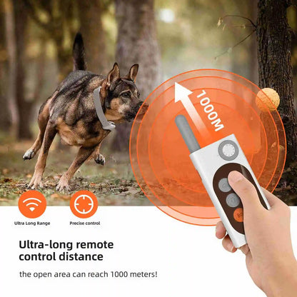 Dog Bark Collar 3 Training Modes Water Resistant Rechargeable Recording Dog Trainer Collar with Remote Control White