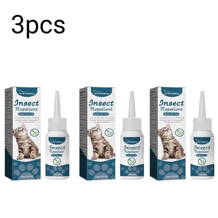 1/3/5pc Pet Flea Killer Drops Anti Fleas Cats Ticks Lice Mite Removal Relieve Itching Dogs Ringworm Treatment Pet Insect Removal