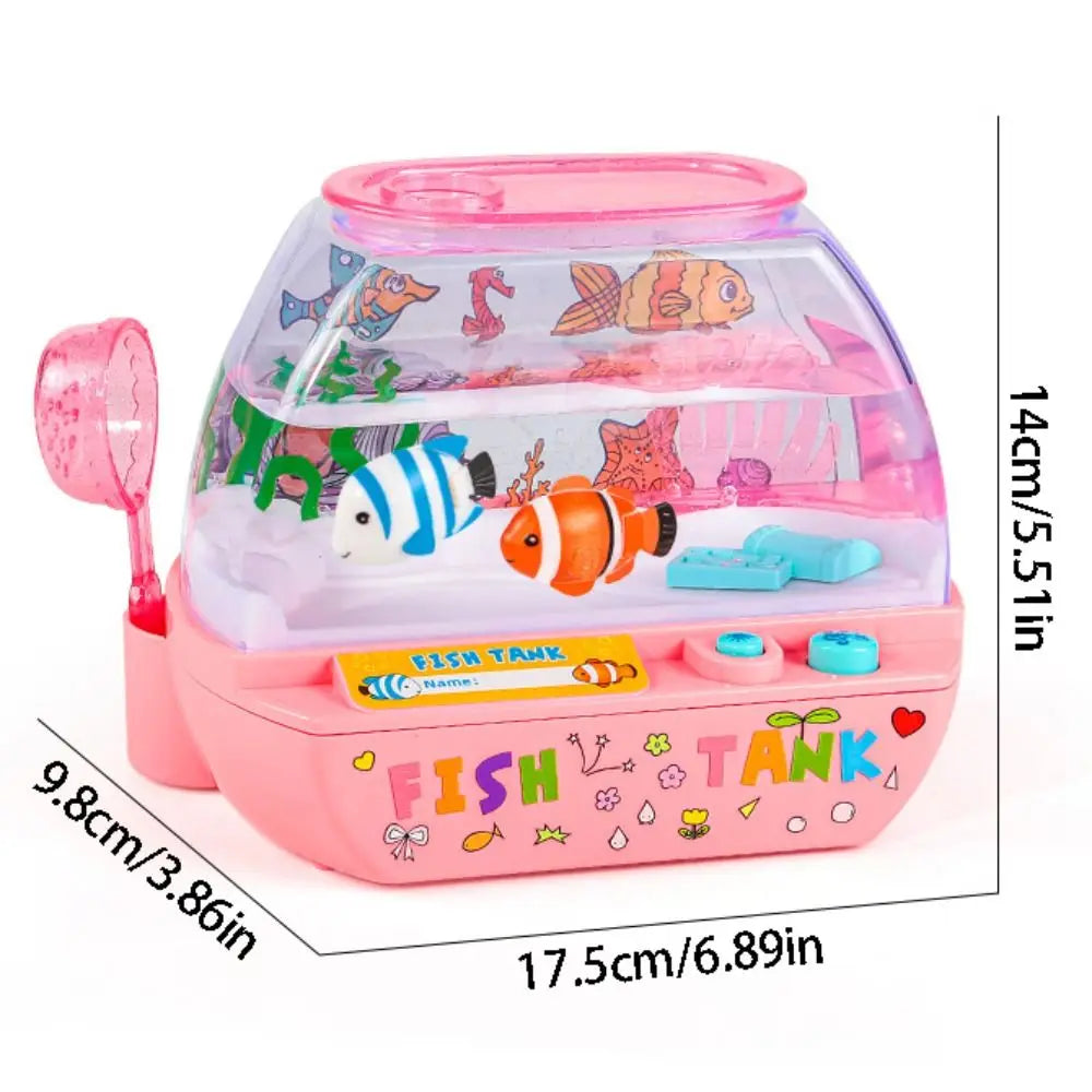 Creative Artificial Aquarium Lovely Cartoon Mini Simulation Fish Tank Funny Electric Music Interactive Aquarium Toys