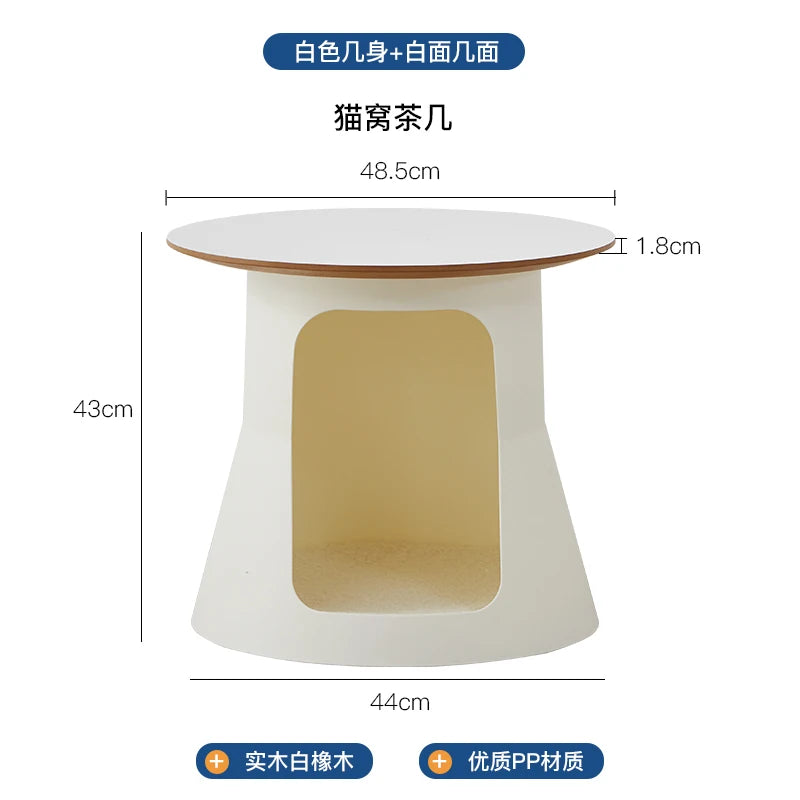 Solid Wood Minimalist Cat Side Table Multi-Functional Coffee Table Pet Bed for Living Room Home Use Cat Furniture