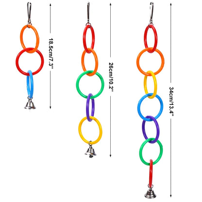 Bird Climbing Training Toy Colorful Ring Birds Relieve Boredom Climbing Toys Climbing Peony Black Phoenix Parrot Bird with Bells