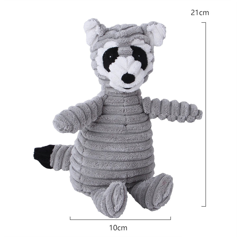 Plush Dog Toys for Puppy Pets Bite Resistant Squeaky Toys Corduroy Dog Companionship Toy Animals Shape Training Accessories for