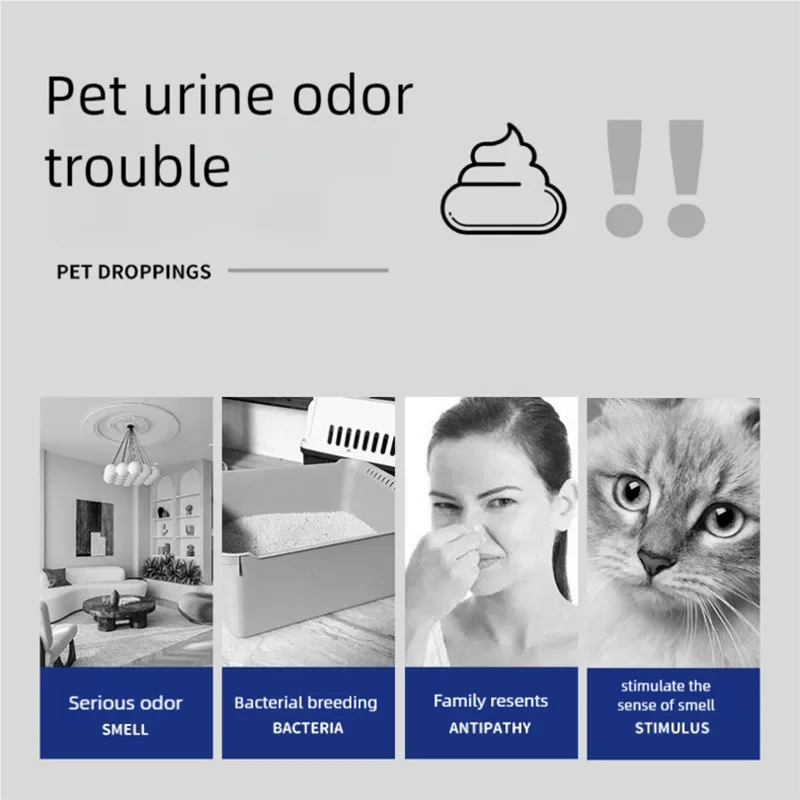 Cat litter companion deodorizing powder, cat deodorizing pet supplies, deodorizing and dust-free, water absorbing and dehumidify