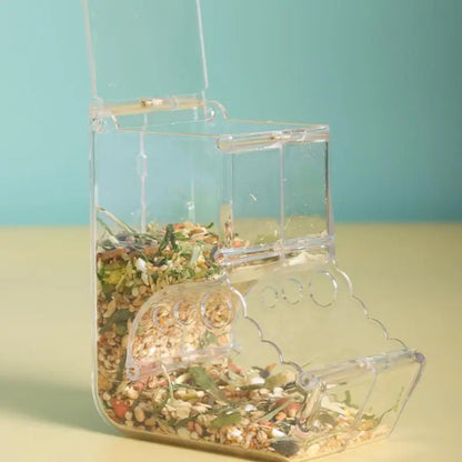 Pet Hamster Rabbit Squirrel Food Dispenser Feeder Plastic Clear Automatic Pet Feeder For Hamster Guinea Pigs Food Bowl Container