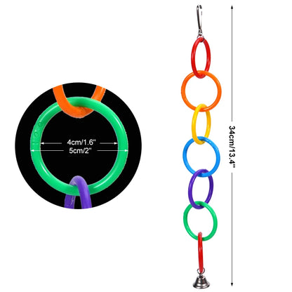 Bird Climbing Training Toy Colorful Ring Birds Relieve Boredom Climbing Toys Climbing Peony Black Phoenix Parrot Bird with Bells