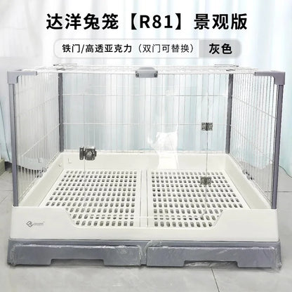Rabbit Cage with Double Drawers, Urine-Proof, Extra-Large Acrylic Landscape Cage for Home Use