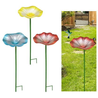 Bird Bath Metal Decoration Decorative Bird Feeder for Lawn Balcony Outside