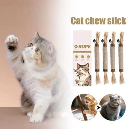 4 PCS Cute Cat Teeth Grinder Toy - Healthy Teeth Grinding Tool Pet Dental Care Supplies Attract Pet Attention Daily Chew Toy