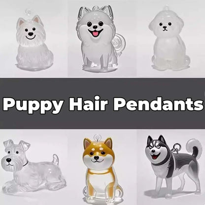 Dog Shape Dog Hair Storage Box Transparent DIY Handmade Pet Hair Keychain Keyring Hair Grooming Puppy Pendants Pet lovers