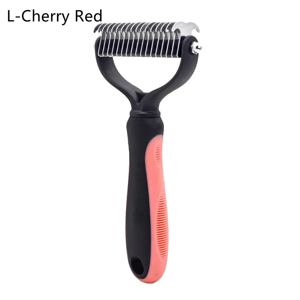 Pet Hair Removal Combs Pet Fur Knot Cutter Double sided Hairdressing Pet Combs Dog Cat Hair Shedding Combs Safe Dematting Brush