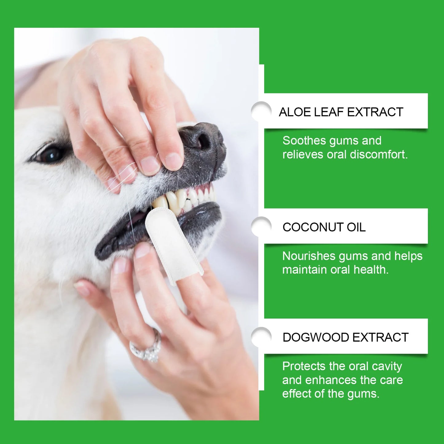 Pet Teeth Cleaning Wipes Dogs Cats Dental Care Remove Plaque Bad Breath Tartar Buildup No-Rinse Disposable Dog Teeth Finger Wipe