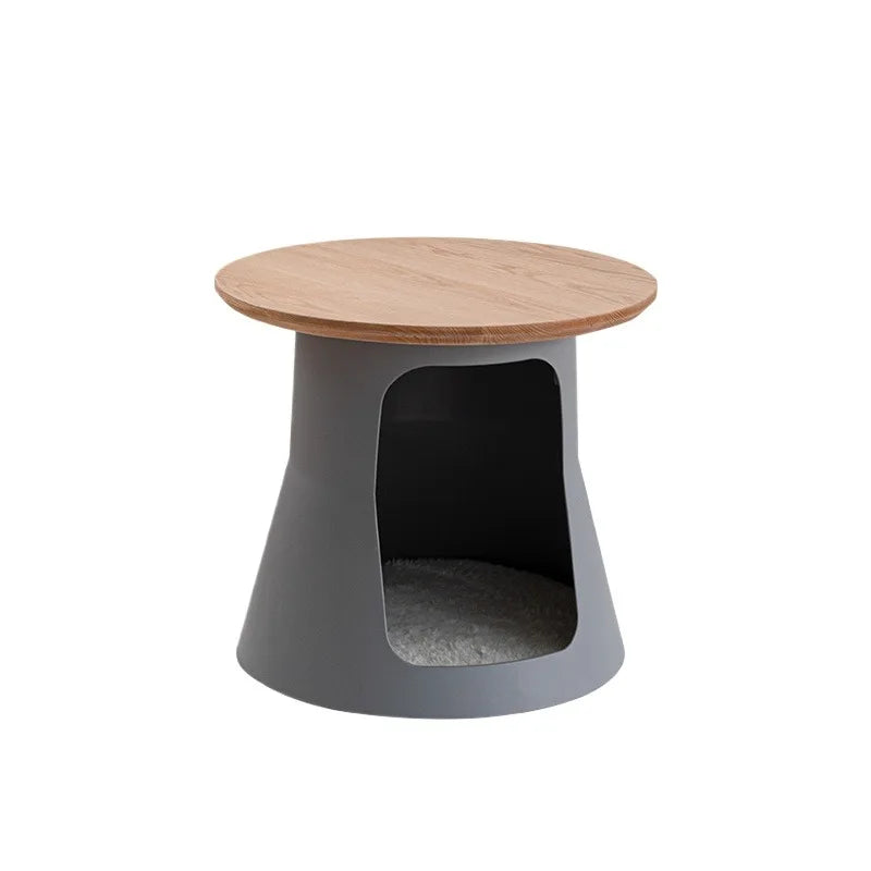 Solid Wood Minimalist Cat Side Table Multi-Functional Coffee Table Pet Bed for Living Room Home Use Cat Furniture